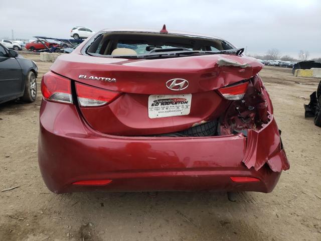 5NPDH4AE1DH252151 - 2013 HYUNDAI ELANTRA GLS RED photo 6