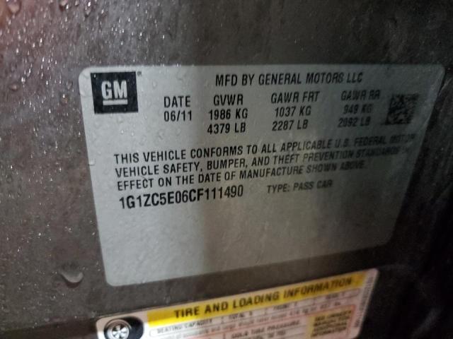 1G1ZC5E06CF111490 - 2012 CHEVROLET MALIBU 1LT 棕色 照片 12