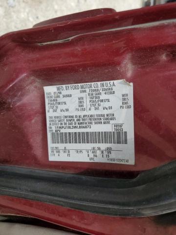 1FMPU18L3WLB06873 - 1998 FORD EXPEDITION MAROON photo 10