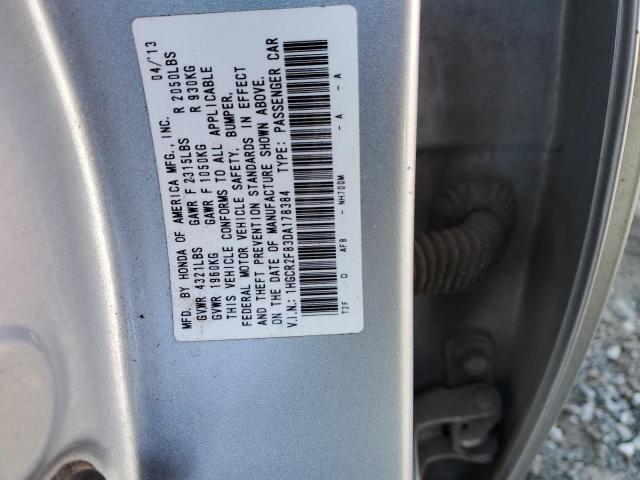 1HGCR2F83DA178384 - 2013 HONDA ACCORD EXL SILVER photo 12