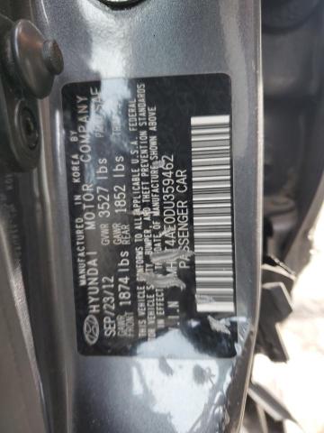 KMHCT4AE0DU359462 - 2013 HYUNDAI ACCENT GLS GRAY photo 12