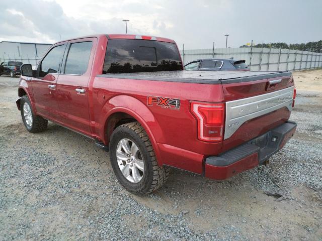 1FTEW1EG9FFA22388 - 2015 FORD F150 SUPERCREW RED photo 3