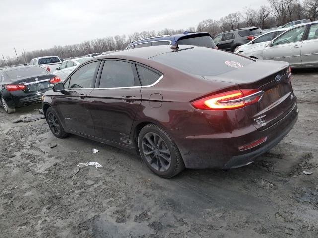 3FA6P0LU8KR125678 - 2019 FORD FUSION SE BURGUNDY photo 2