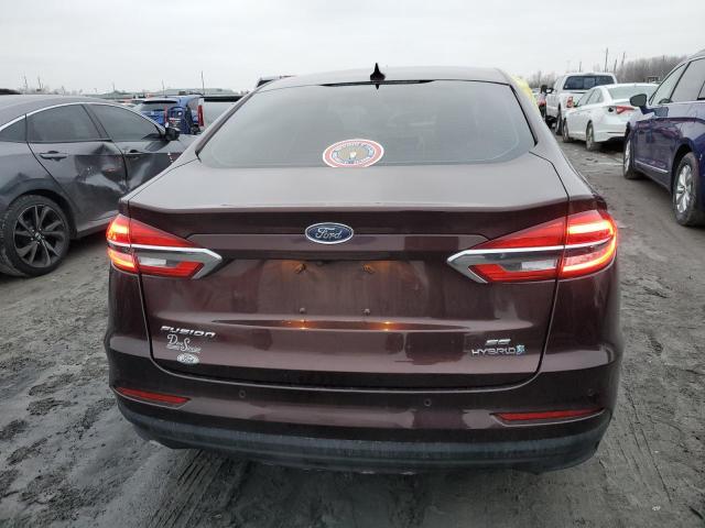 3FA6P0LU8KR125678 - 2019 FORD FUSION SE BURGUNDY photo 6