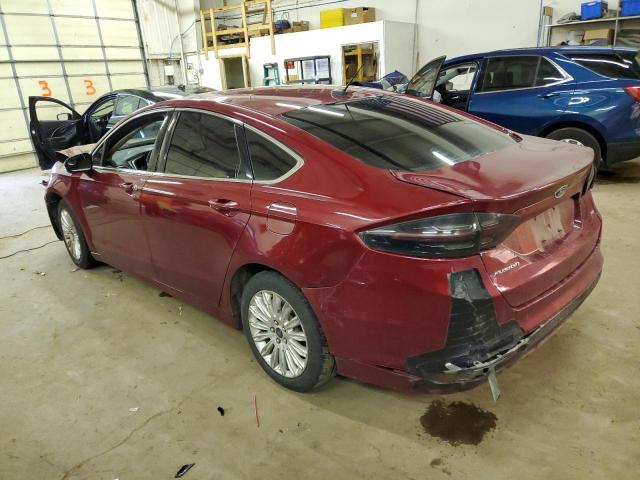 3FA6P0LU6DR235101 - 2013 FORD FUSION SE HYBRID BURGUNDY photo 2