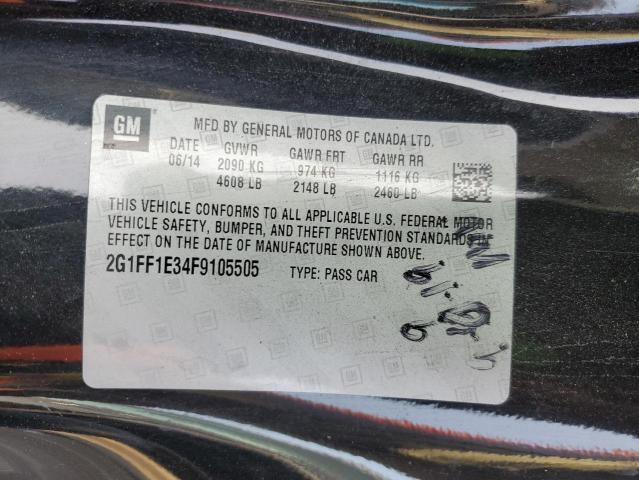 2G1FF1E34F9105505 - 2015 CHEVROLET CAMARO LT BLACK photo 13