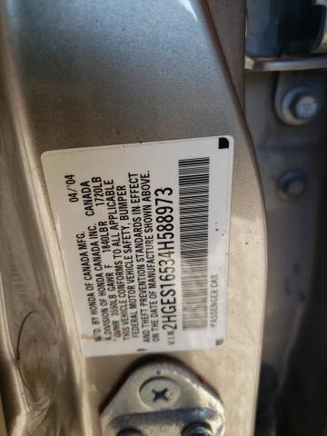 2HGES16534H588973 - 2004 HONDA CIVIC LX GOLD photo 13