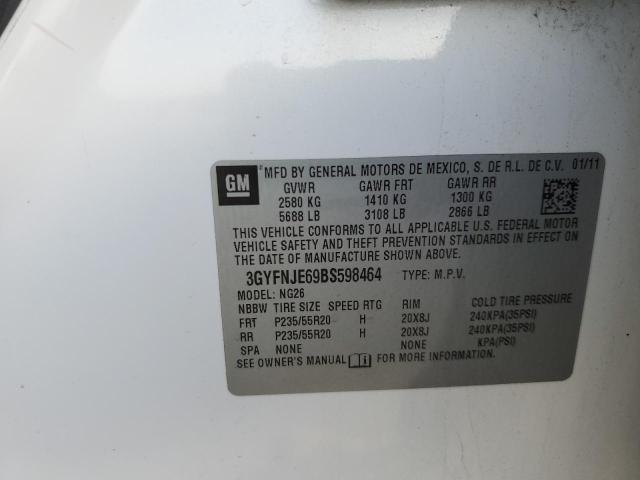 3GYFNJE69BS598464 - 2011 CADILLAC SRX PERFORMANCE COLLECTION Ақ фото 13