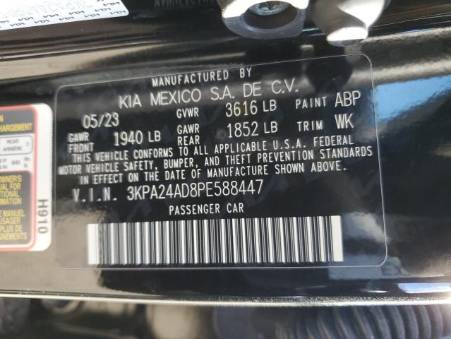 3KPA24AD8PE588447 - 2023 KIA RIO LX BLACK photo 12