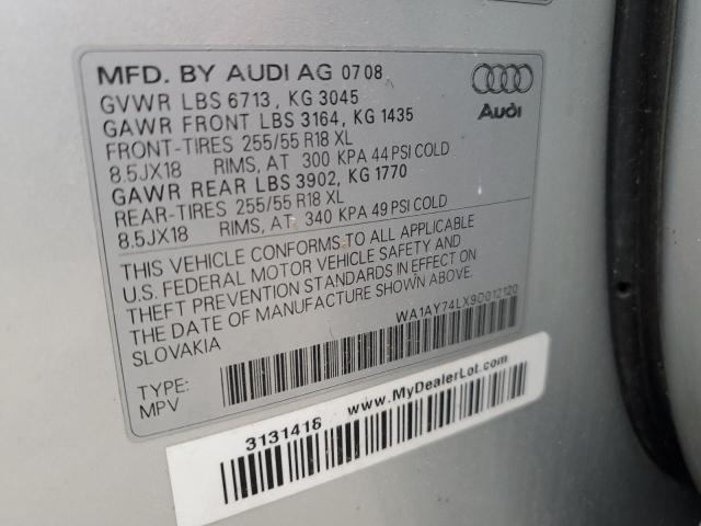 WA1AY74LX9D012120 - 2009 AUDI Q7 3.6 QUATTRO SILVER photo 13