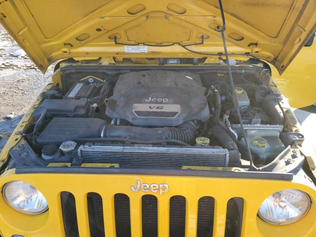 1C4GJWAG0FL582828 - 2015 JEEP WRANGLER SPORT YELLOW photo 11