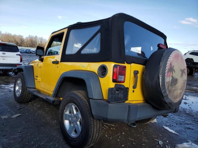 1C4GJWAG0FL582828 - 2015 JEEP WRANGLER SPORT YELLOW photo 2