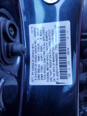 2HGFC1F79HH640003 - 2017 HONDA CIVIC EXL BLACK photo 12