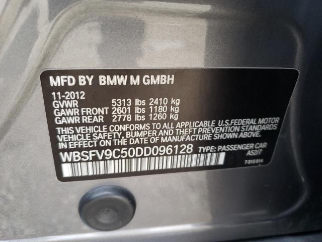 WBSFV9C50DD096128 - 2013 BMW M5 GRAY photo 12