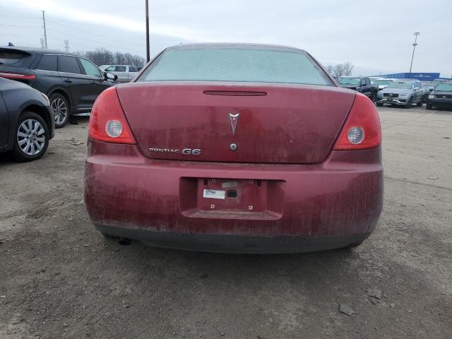 1G2ZG57B384288919 - 2008 PONTIAC G6 BASE RED photo 6