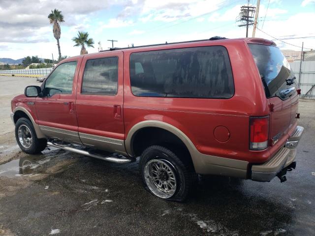 1FMNU43S7YEA06807 - 2000 FORD EXCURSION LIMITED RED photo 2