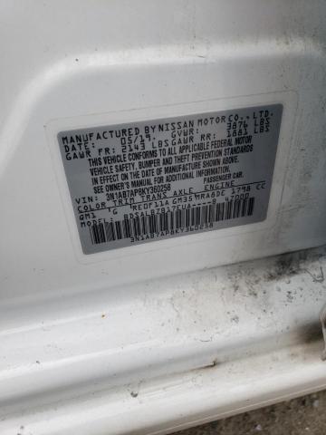 3N1AB7AP8KY360258 - 2019 NISSAN SENTRA S WHITE photo 12