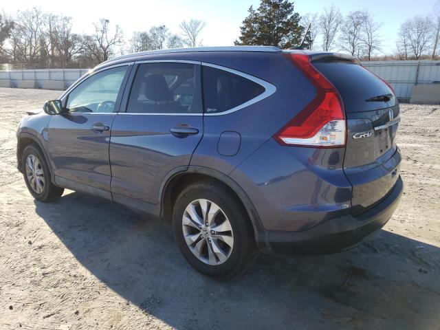 5J6RM4H74CL012413 - 2012 HONDA CR-V EXL BLUE photo 2