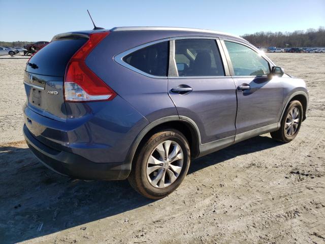 5J6RM4H74CL012413 - 2012 HONDA CR-V EXL BLUE photo 3