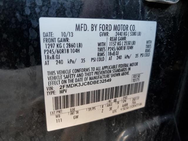 2FMDK3JC8DBE32549 - 2013 FORD EDGE SEL BLACK photo 13