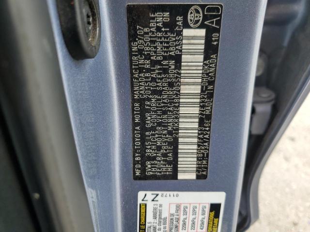 2T1KR32E48C705572 - 2008 TOYOTA COROLLA MA XR BLUE photo 12