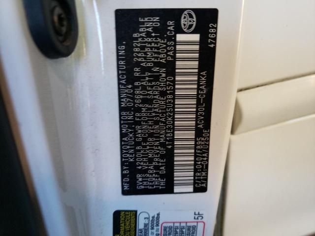 4T1BE30K25U381570 - 2005 TOYOTA CAMRY LE WHITE photo 13