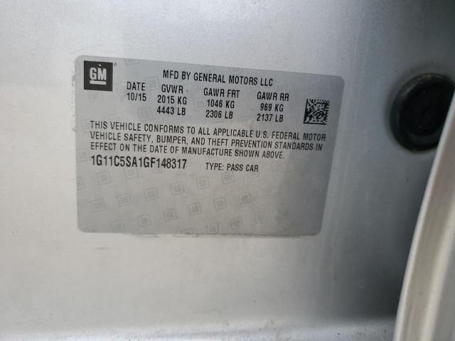 1G11C5SA1GF148317 - 2016 CHEVROLET MALIBU LIM LT Күміс фото 12