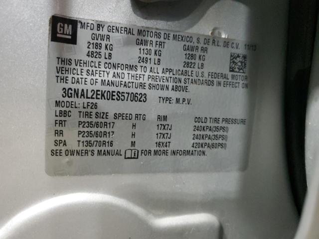 3GNAL2EK0ES570623 - 2014 CHEVROLET CAPTIVA LS 银色 照片 13