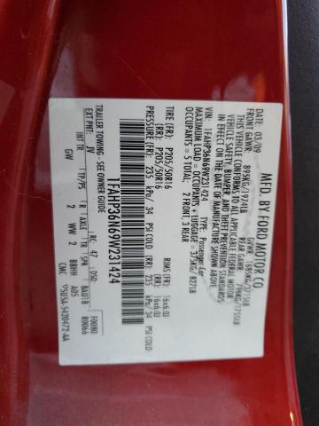 1FAHP36N69W231424 - 2009 FORD FOCUS SES RED photo 12