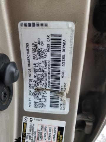 1NXBR30E98Z023658 - 2008 TOYOTA COROLLA CE GOLD photo 12