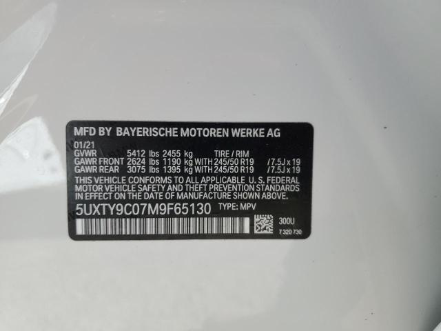 5UXTY9C07M9F65130 - 2021 BMW X3 XDRIVEM40I WHITE photo 13