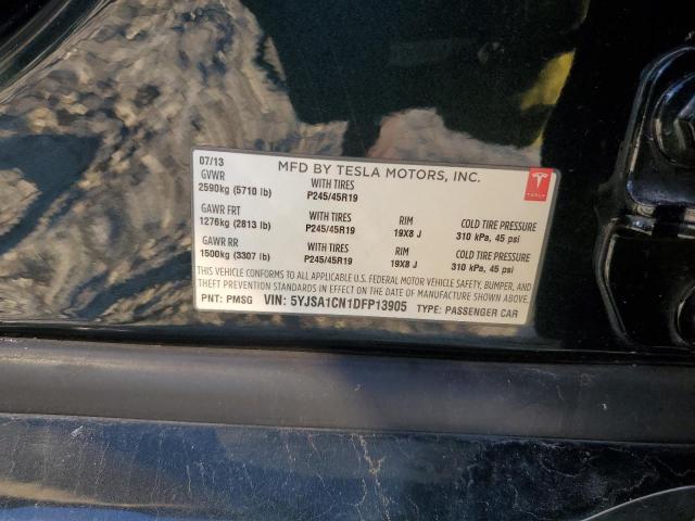 5YJSA1CN1DFP13905 - 2013 TESLA MODEL S მწვანე ფოტო 12