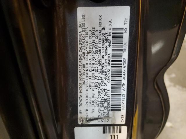 5TEUU42N59Z618448 - 2009 TOYOTA TACOMA ACCESS CAB GRAY photo 12