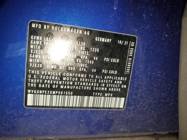 WVGUNPE2XMP061550 - 2021 VOLKSWAGEN ID.4 PRO S 蓝色 照片 13