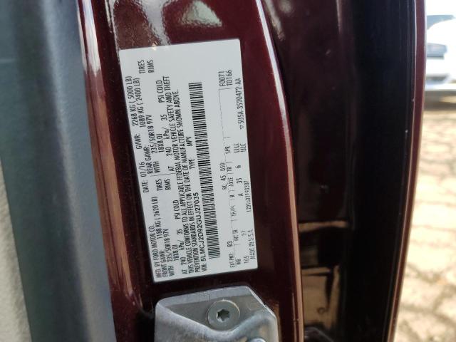 5LMCJ2D92GUJ27035 - 2016 LINCOLN MKC SELECT BURGUNDY photo 13