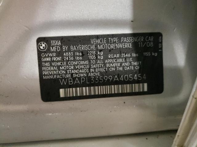 WBAPL33599A405454 - 2009 BMW 335 XI SILVER photo 12