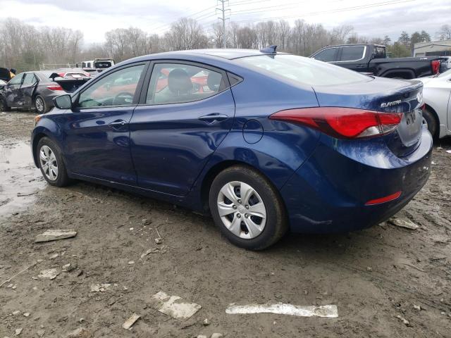 5NPDH4AE8GH685731 - 2016 HYUNDAI ELANTRA SE BLUE photo 2