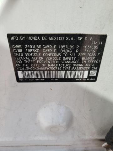 3HGGK5H86FM750719 - 2015 HONDA FIT EX WHITE photo 13