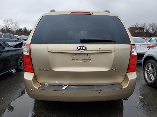 KNDMB233X96271249 - 2009 KIA SEDONA EX TAN photo 6