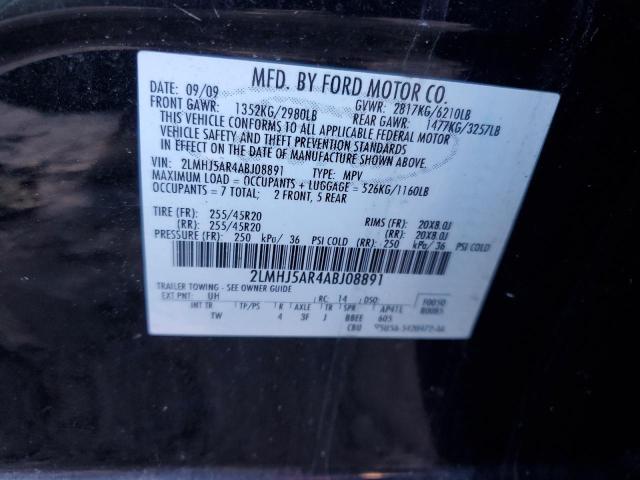 2LMHJ5AR4ABJ08891 - 2010 LINCOLN MKT BLACK photo 13