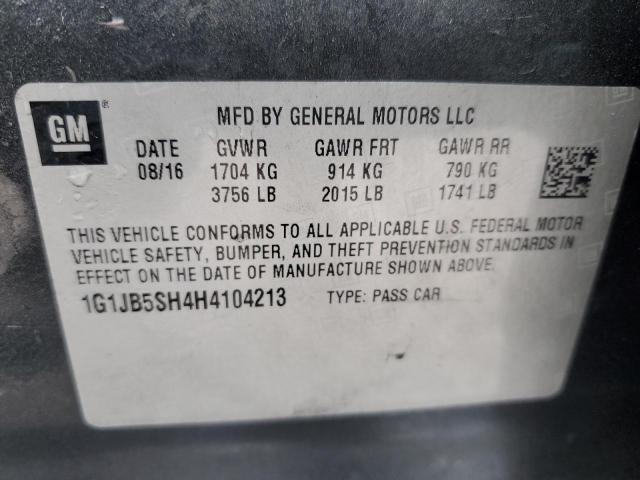 1G1JB5SH4H4104213 - 2017 CHEVROLET SONIC LS 奶油色 照片 12