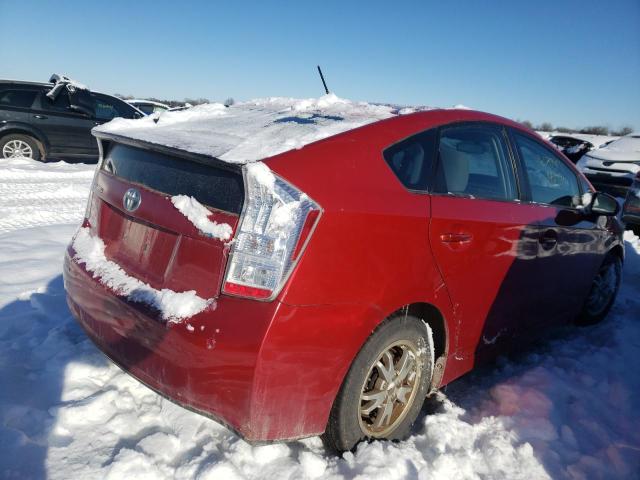 JTDKN3DUXA5018079 - 2010 TOYOTA PRIUS RED photo 3