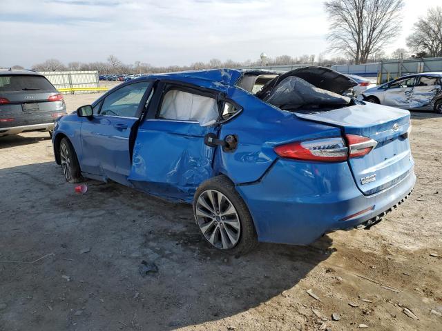 3FA6P0T92LR240726 - 2020 FORD FUSION SE BLUE photo 2