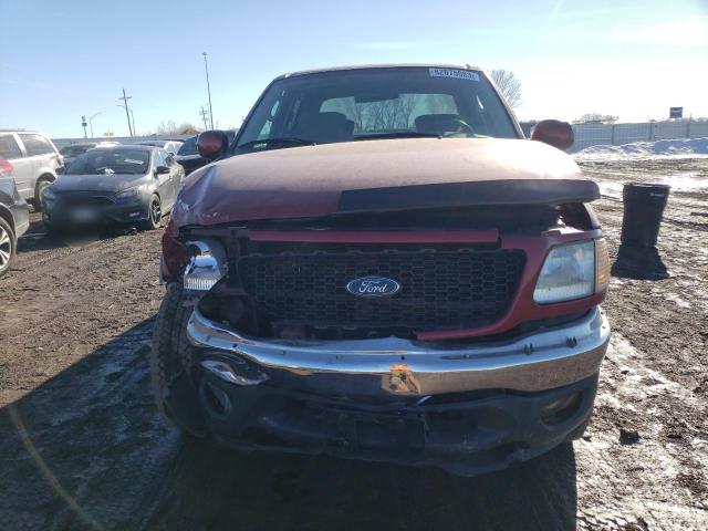 1FTRW08L63KD61147 - 2003 FORD F150 SUPERCREW RED photo 5