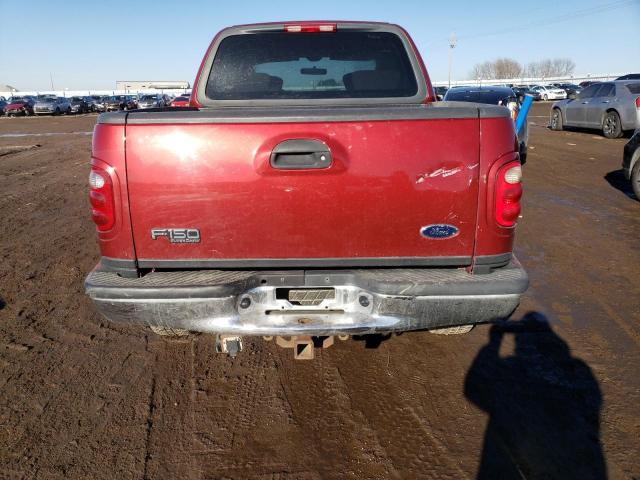 1FTRW08L63KD61147 - 2003 FORD F150 SUPERCREW RED photo 6