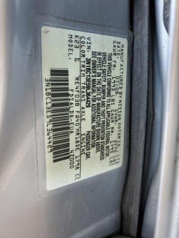 3N1BC13E59L364429 - 2009 NISSAN VERSA S SILVER photo 12