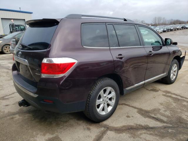 5TDBK3EH7DS187193 - 2013 TOYOTA HIGHLANDER BASE MAROON photo 3