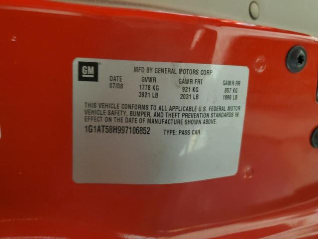 1G1AT58H997106852 - 2009 CHEVROLET COBALT LT RED photo 12