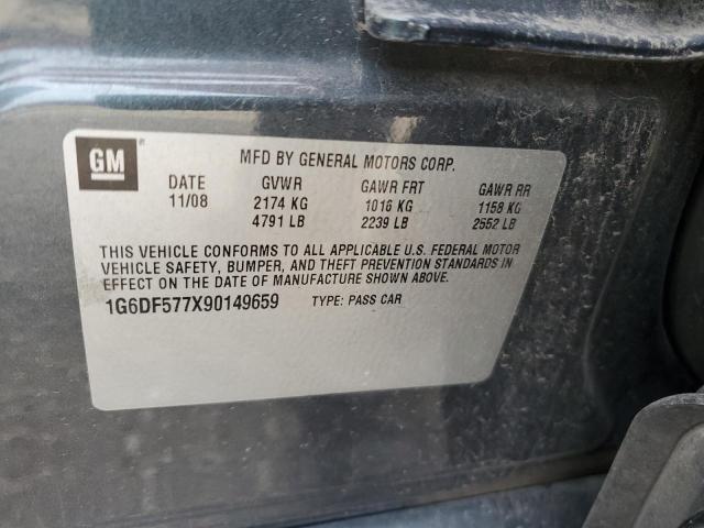 1G6DF577X90149659 - 2009 CADILLAC CTS GRAY photo 12