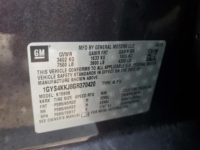 1GYS4KKJ8GR370420 - 2016 CADILLAC ESCALADE ESV PLATINUM შავი ფოტო 13